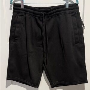 Men's Black Athletic Drawstring Shorts